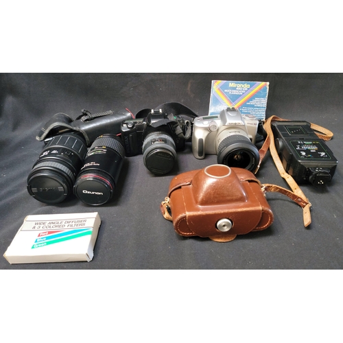 404 - SELECTION OF CAMERAS AND EQUIPMENT
including a Pentax MZ-10 camera, Ozunon 1:45 70-210 auto focus le... 