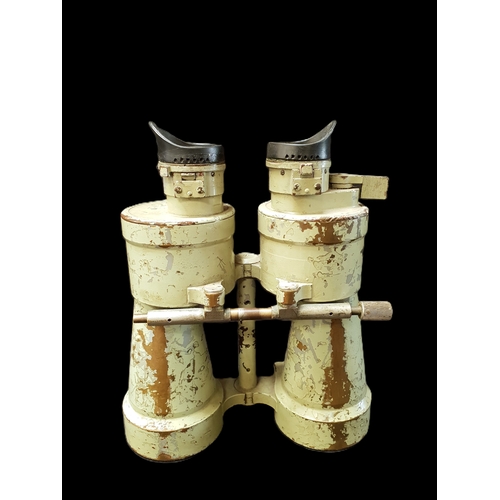 508 - RARE WWII GERMAN U-BOAT CONNING TOWER DECK BINOCULARS 
stamped ‘U.D.F 7x50 317815 blc’, complete wit... 