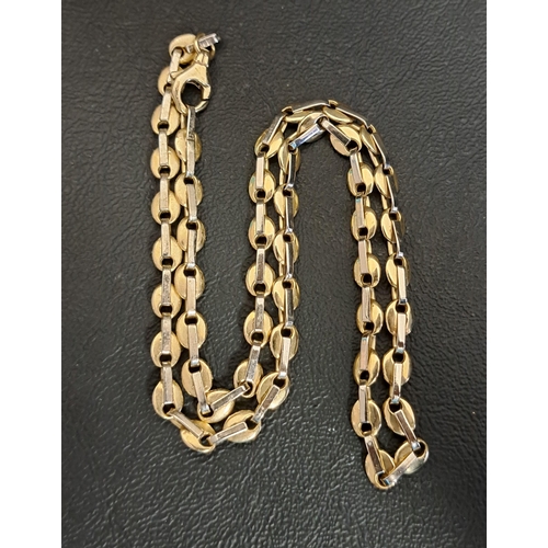1 - NINE CARAT GOLD FANCY LINK NECK CHAIN
43.5cm long and approximately 20.9 grams