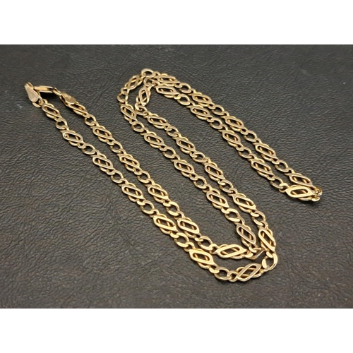 21 - NINE CARAT GOLD FANCY LINK NECK CHAIN
51cm long and approximately 9.3 grams