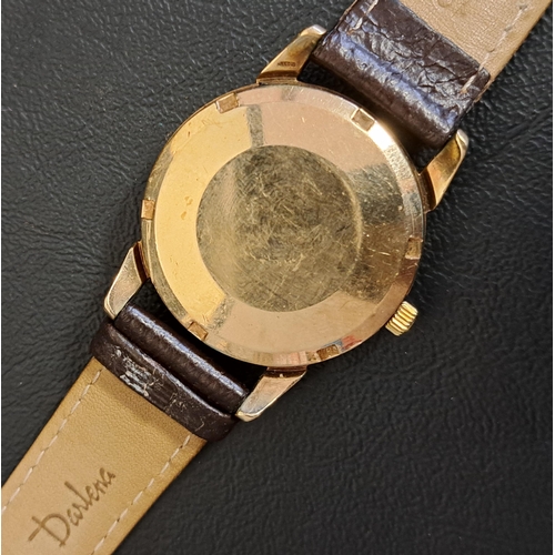 49 - GENTLEMEN'S OMEGA SEAMASTER AUTOMATIC NINE CARAT GOLD CASED WRISTWATCH
the gilt dial with baton hour... 
