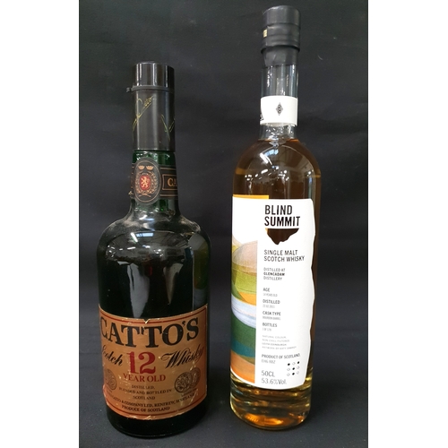 BLIND SUMMIT GLENCADAM 14 YEAR OLD SINGLE MALT SCOTCH WHISKY
distilled 22.02.2011, bottle no 1/178, level top shoulder, 50cl / 53.6%, together with a bottle of Catto's 12 year old Scotch Whisky, level top shoulder, 70cl (2)