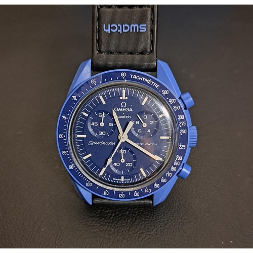 10 - OMEGA X SWATCH MISSION TO NEPTUNE MOONSWATCH COLLECTION WATCH
the blue dial on the Bioceramic Speedm... 