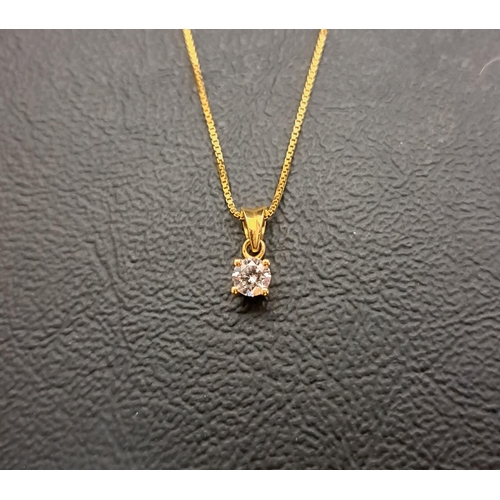 28 - DIAMOND SOLITAIRE PENDANT
the round brilliant cut diamond approximately 0.2cts, in eighteen carat go... 