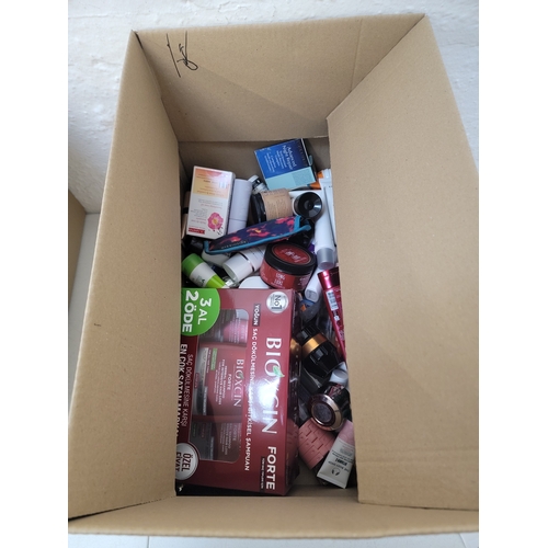 16 - ONE BOX OF TOILETRIES AND COSMETICS
including Viktor & Rolf, Victoria's Secret, The Body Shop, and K... 