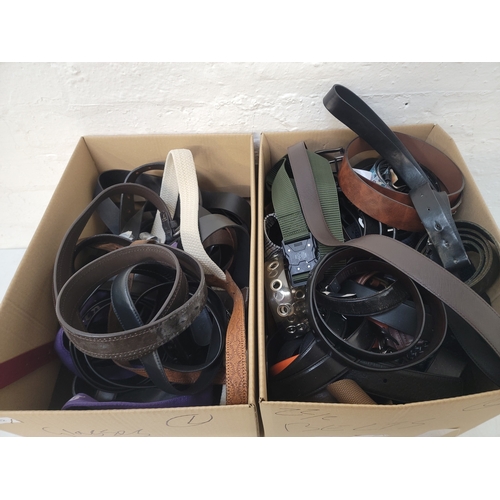 22 - TWO BOXES OF LADIES AND GENTS BELTS