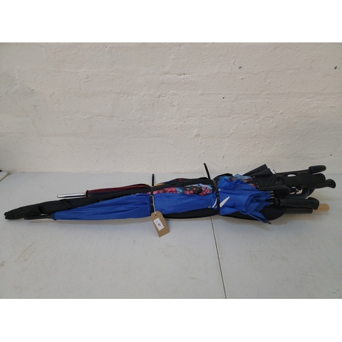 47 - SELECTION OF TWELVE UMBRELLAS 
including golf and stick styles