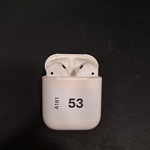 53 - PAIR OF APPLE AIRPODS 2nd GENERATION
in Lightning charging case