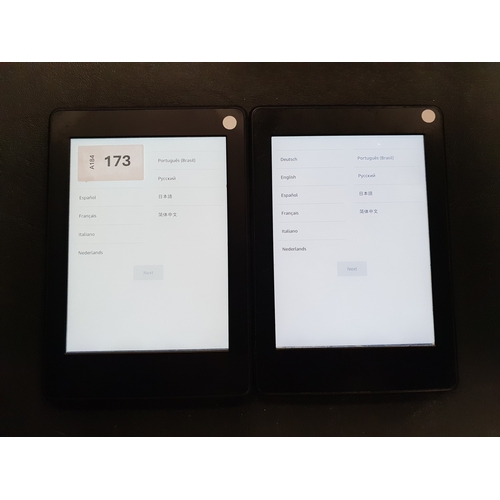 173 - TWO AMAZON KINDLE PAPERWHITE 3 E-READERS
serial numbers G090 G105 7352 033A and G090 G105 5293 0F9R
... 