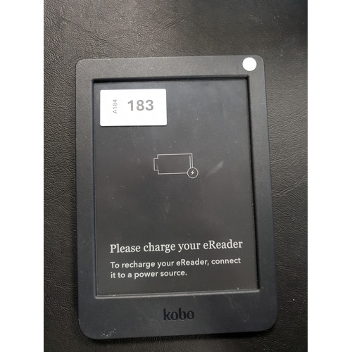183 - KOBO NIA E-READER
serial number N306310434134
Note: It is the buyer's responsibility to make all nec... 