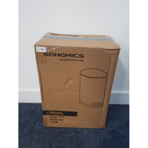 15 - SONGMICS BATHROOM PEDAL BIN
1 box, SKU number: LTB10NL, RRP: 26.99, box size 33 x 21 x 44.5cm and 2.... 