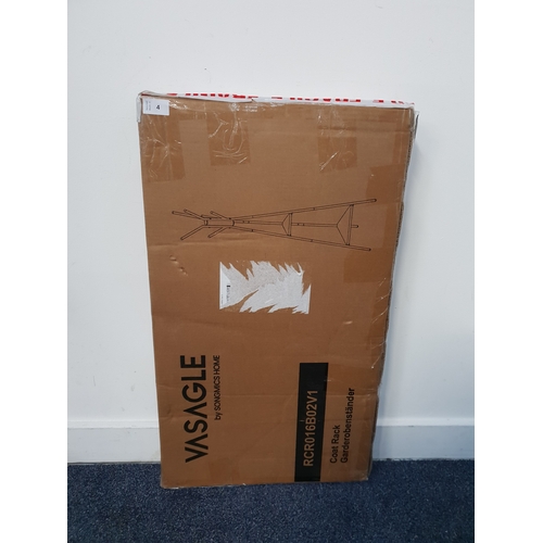 4 - SONGMICS VASAGLE INDUSTRIAL STYLE COAT RACK 
With 2 Shelves, 1 box, SKU number: RCR016B02V1, RRP: 32... 