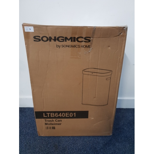 5 - SONGMICS KITCHEN BIN 
with motion sensor, in metallic silver and black, 1 box, SKU number: LTB640E01... 