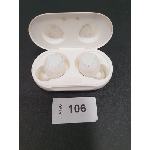 106 - PAIR OF SAMSUNG EARBUDS
in charging case, model SM-R175