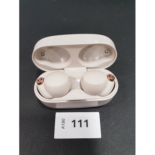 111 - PAIR OF SONY WF-1000XM4 EARBUDS
in charging case, Model YY2948