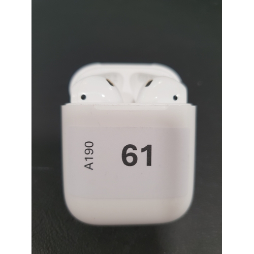 61 - PAIR OF APPLE AIRPODS 2nd GENERATION
in Lightning charging case