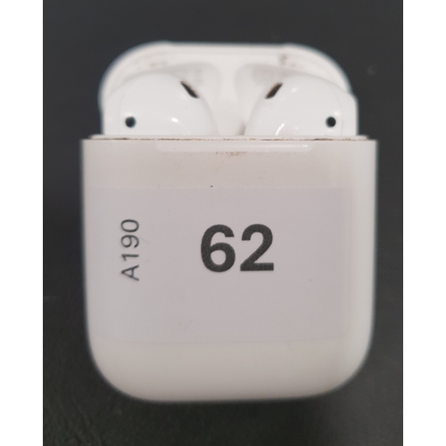 62 - PAIR OF APPLE AIRPODS 2nd GENERATION
in Lightning charging case