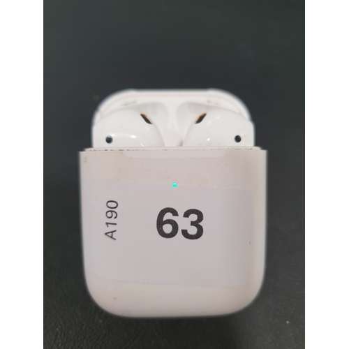 63 - PAIR OF APPLE AIRPODS 2nd GENERATION
in Wireless charging case
