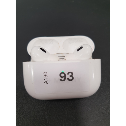 93 - PAIR OF APPLE AIRPODS PRO 2nd GENERATION
in Magsafe Charging case (USB-C)
Note: case personalised 'M... 
