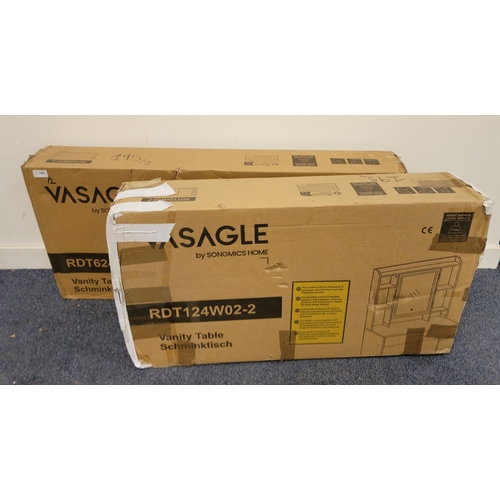 513 - SONGMICS VASAGLE KAILYN COLLECTION DRESSING TABLE WITH LED LIGHTS 
with adjustable shelves, in cloud... 