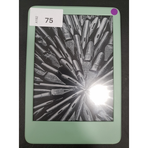 75 - AMAZON KINDLE MATCHA BASIC 4 E-READER
serial number G093 L207 5258 0K6T
Note: It is the buyer's resp... 