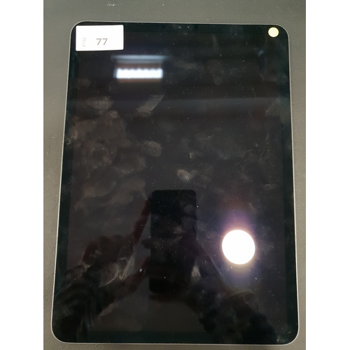 77 - APPLE IPAD PRO 11 INCH - A1980 - WIFI 
serial number DMPY89S0KD6L. Apple account locked. scratched s... 