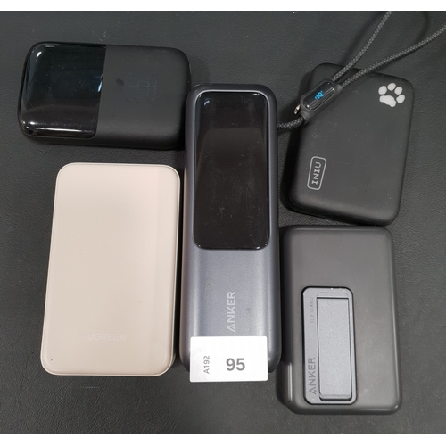 95 - SELECTION OF FIVE POWERBANKS
including Anker