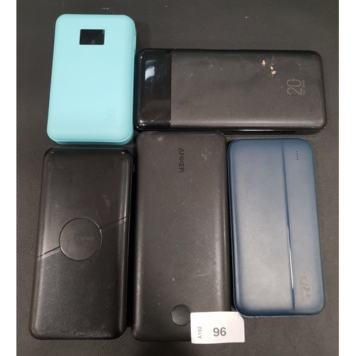 96 - SELECTION OF FIVE POWERBANKS
including Anker