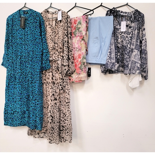 SELECTION OF NEW LADIES CLOTHING - ALL SIZE 12
comprising one dress by Pomodoro, a dress, a top and a skirt by Together and a pair of trousers by Freemans (5)