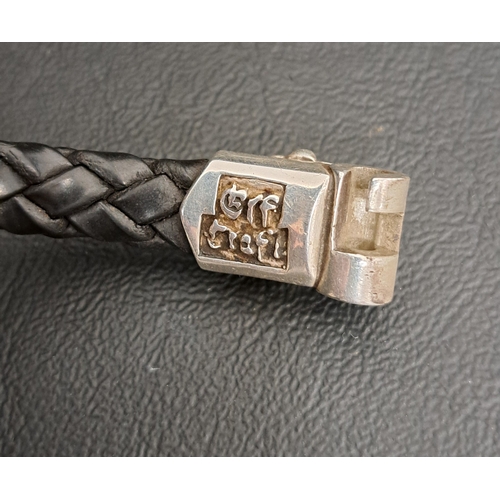 5 - CHROME HEARTS 'TINY E' SILVER BRACELET
together with an Elf Craft 'Maltese Cross' leather bracelet w... 