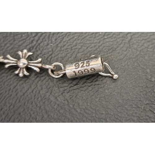 5 - CHROME HEARTS 'TINY E' SILVER BRACELET
together with an Elf Craft 'Maltese Cross' leather bracelet w... 