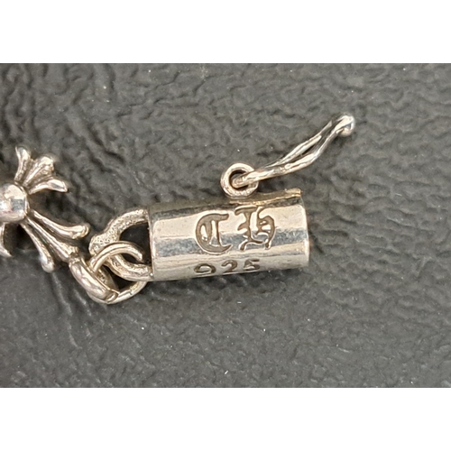 5 - CHROME HEARTS 'TINY E' SILVER BRACELET
together with an Elf Craft 'Maltese Cross' leather bracelet w... 