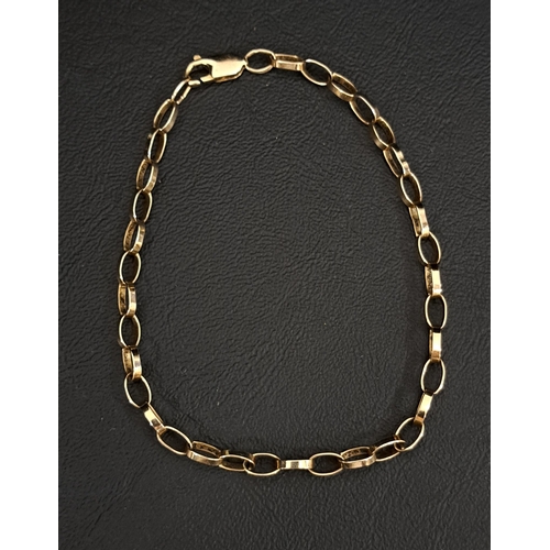 7 - NINE CARAT GOLD BELCHER LINK BRACELET
24.3cm long and approximately 6.1 grams