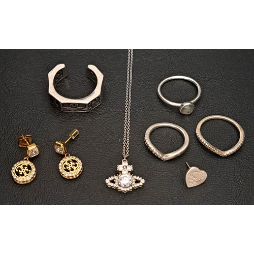 41 - SELECTION OF FASHION JEWELLERY
comprising a Vivienne Westwood silver ring; a Vivienne Westwood penda... 