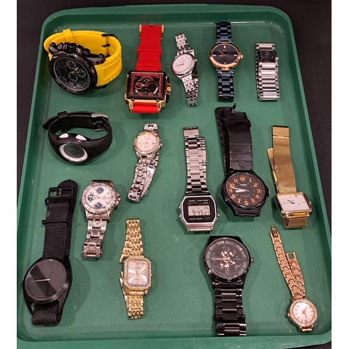 46 - SELECTION OF LADIES AND GENTLEMEN'S WRISTWATCHES
including Rocawear, Lige, DKNY, French Connection, ... 
