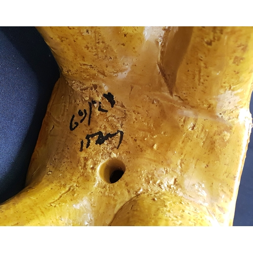 184 - MID CENTURY BITOSSI CERAMIC HORSE SCULPTURE 
by designer Aldo Londi, in distinctive mustard yellow g... 