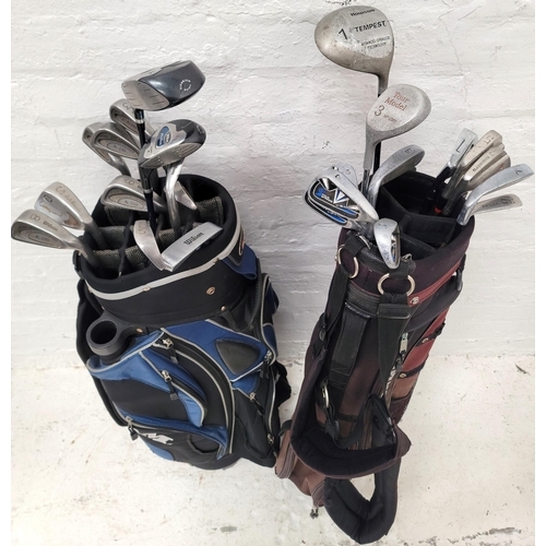TWO BAGS OF GOLF CLUBS 
including drivers, irons and wedges, totalling twenty two clubs