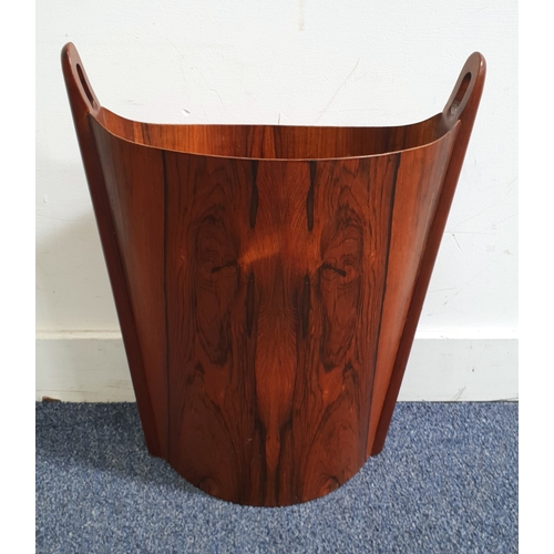 510 - EINAR BARNES BY P S HEGGEN NORWAY ROSEWOOD WASTEPAPER BIN
circa 1960s, of oval form with side handle... 
