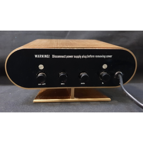 315 - RARE MID-CENTURY HEUER BRUSHED BRASS CASED DIGITAL DESK CLOCK
with quartz movement, Reference 732, c... 