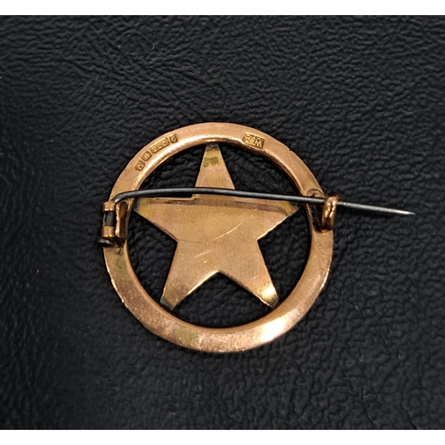 116 - ENAMEL DECORATED EASTERN STAR BROOCH
in nine carat gold (pin not gold), approximately 3 grams