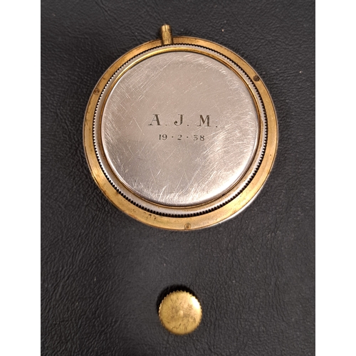 334 - RARE 1930s DOXA CAR DASH CLOCK
the dial with Arabic 3, 6, 9 and 12 and further button markers, the g... 