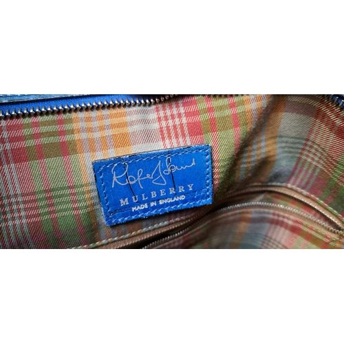 375 - MULBERRY BY ROGER SAUL HANDBAG
early-to-mid 1990s, in Imperial Blue Congo Leather, silver-tone hardw... 