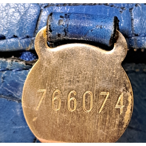 375 - MULBERRY BY ROGER SAUL HANDBAG
early-to-mid 1990s, in Imperial Blue Congo Leather, silver-tone hardw... 