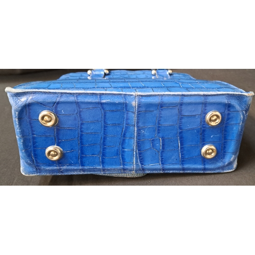 375 - MULBERRY BY ROGER SAUL HANDBAG
early-to-mid 1990s, in Imperial Blue Congo Leather, silver-tone hardw... 