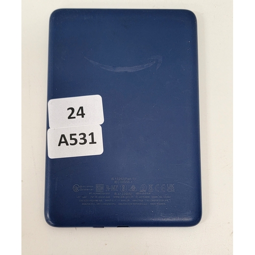 24 - AMAZON KINDLE BASIC 11th GEN/ MODEL: C2V2L3- BLUE