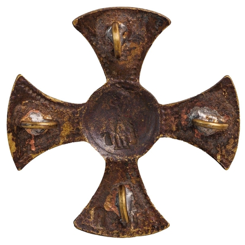 18 - Badge, Militia Cross, For Faith and Tsar - Alexander III, Russian Empire, the Size 43.4 x 43.8 mm