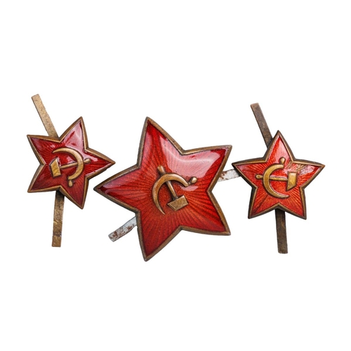 30 - 3 Badges Red Army Star, Hammer and Sickle, USSR, 20th century - 30th years,