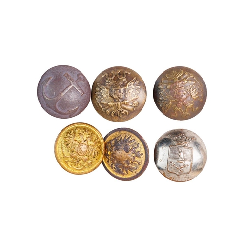 54 - Brass, Copper Metal Uniform Vintage Round Old Used Buttons. Russian Empire, USSR and others