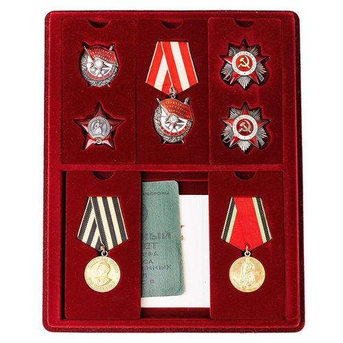 6 - Collection of Victor Filatov with Military ID book: Order Of The Red Banner Of The USSR, Type I,  â... 