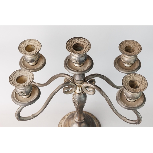 14 - 5 candle candelabra, Godinger manufacturing, High 32 cm, Diamentrs 13 cm